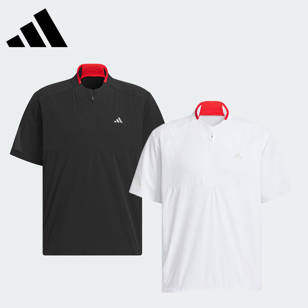 adidas アディゼロ 撥水 ハーフジップ 半袖ウィンドウ 25SS KTN24
