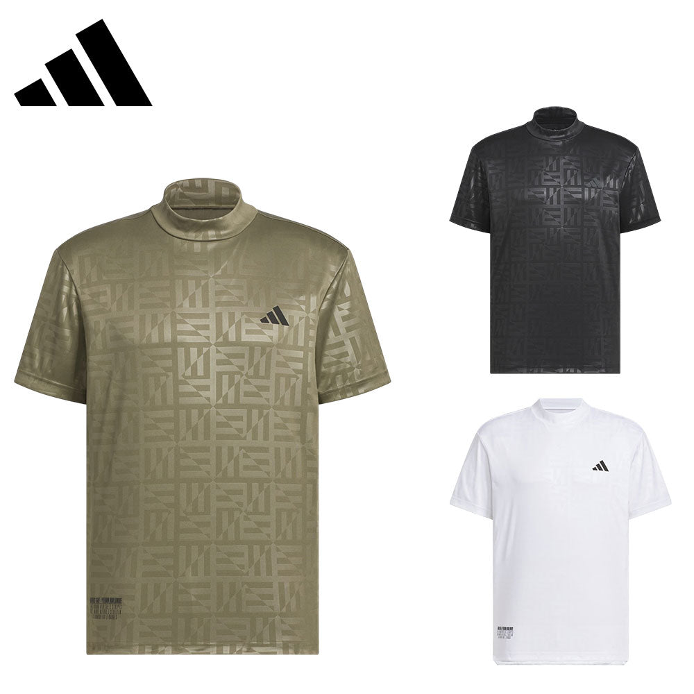 アディダス ヘンリーネック半袖シャツ M 白 ポリエステル スポーツ 応援 観戦 adidas BOSロゴ柄デボス モックネック 半袖シャツ 25SS KVH25 | 自転車