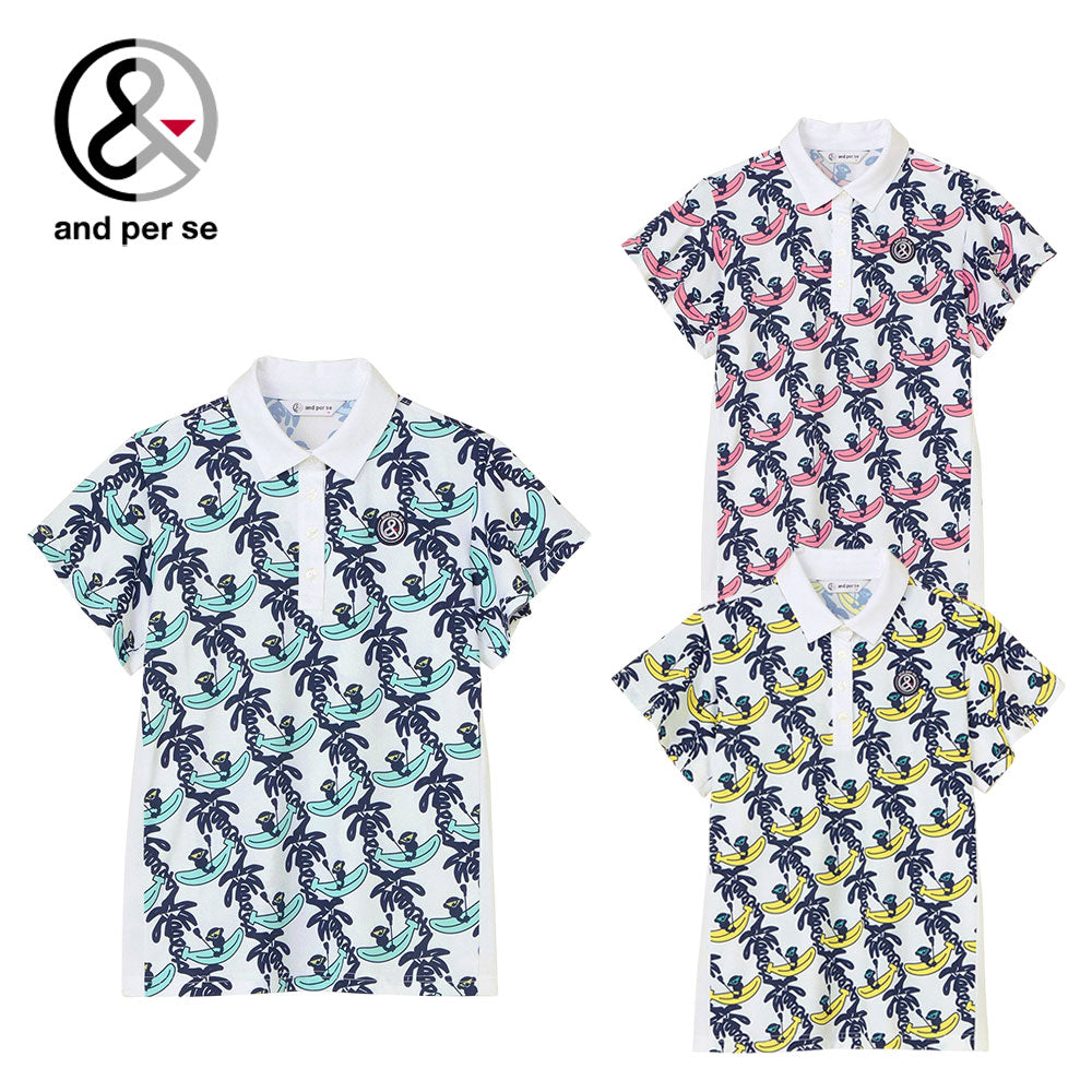 and per se プリンテッドSD 3Dワッフル半袖シャツ(レディース) 25SS