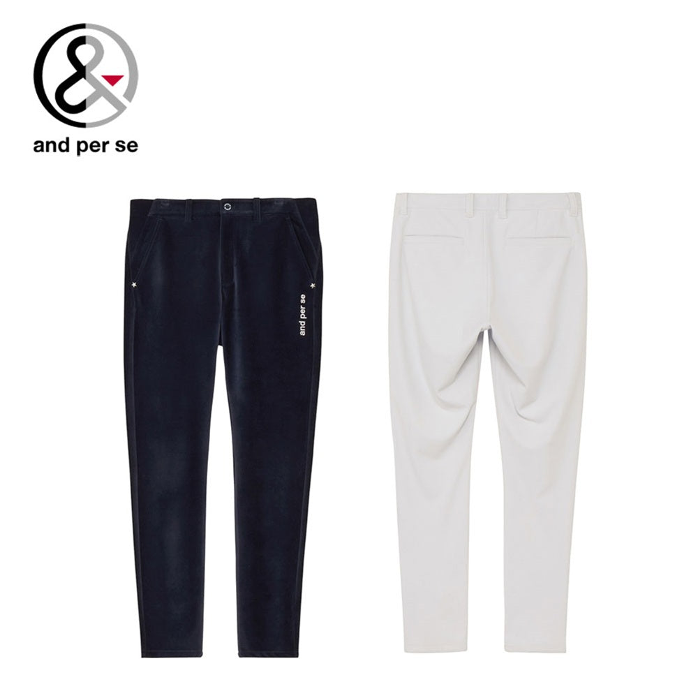 and per se ウインドシャッターコーデュロイパンツ 裾半仕上げタイプ