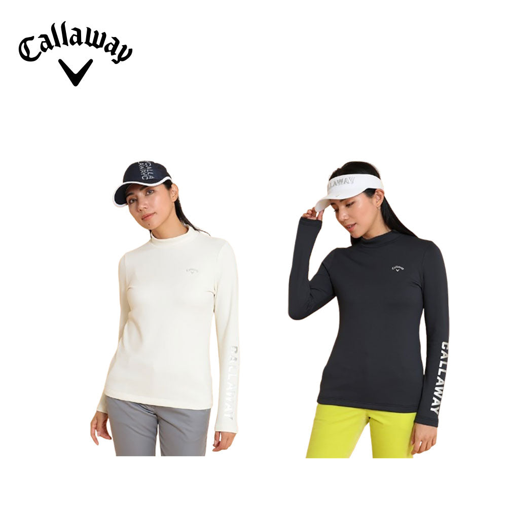 Callaway メタリックロゴ長袖モックネックシャツ 24FW C24233204