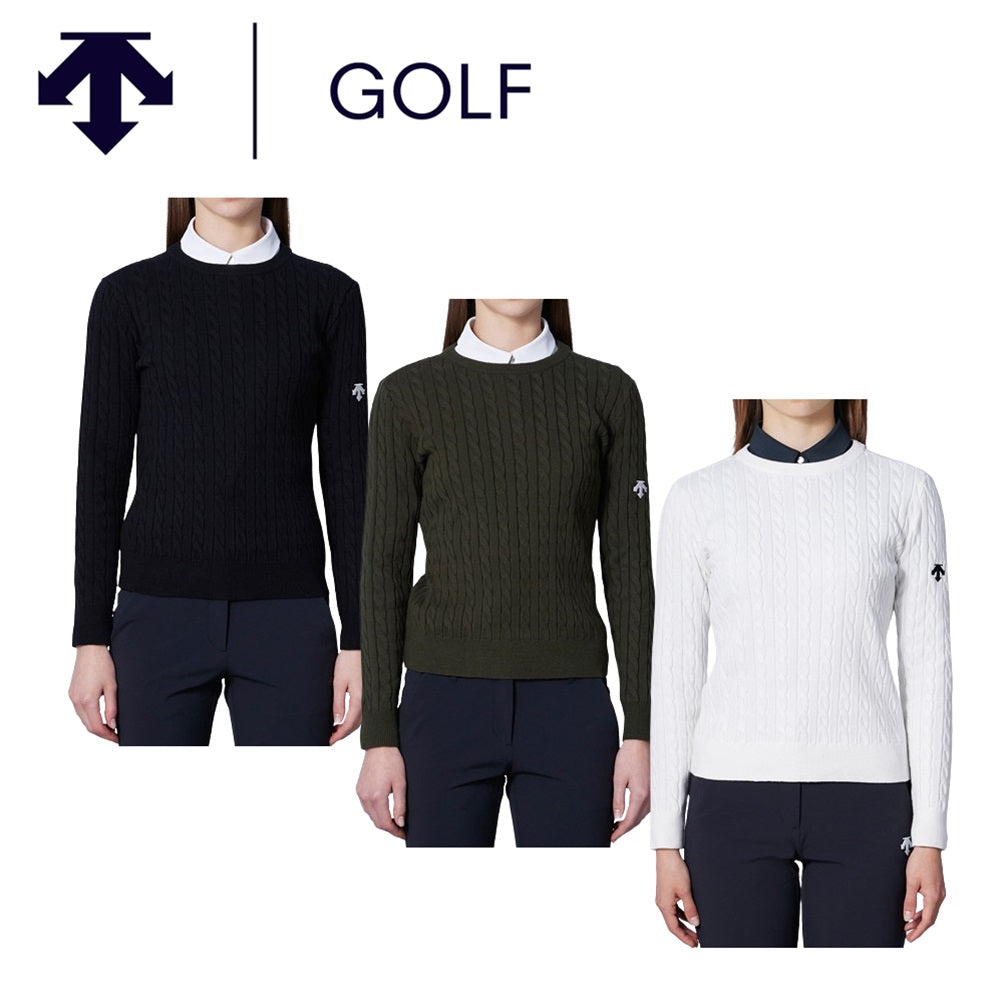 DESCENTE GOLF クルーネックケーブルセーター 24FW DG4FST04L | 自転車 