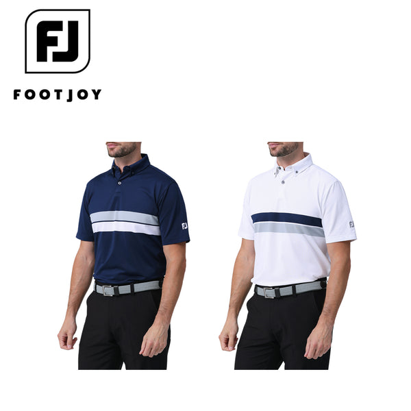 ゴルフ - ウェア FOOTJOY（フットジョイ）製品。FOOTJOY ダブルチェストライン半袖ボタンダウンシャツ 24SS FJ-S24-S13