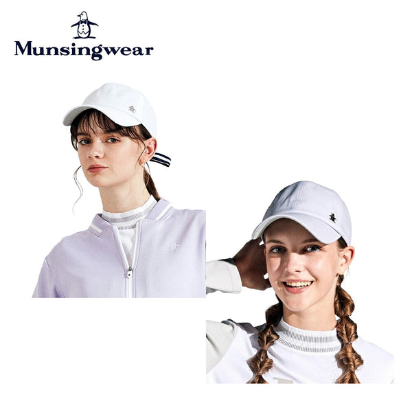 ゴルフ - ヘッドウェア Munsingwear（マンシングウェア）製品。Munsingwear イオニア リボン付きモノグラムデザインキャップ 24SS MGCXJC01W