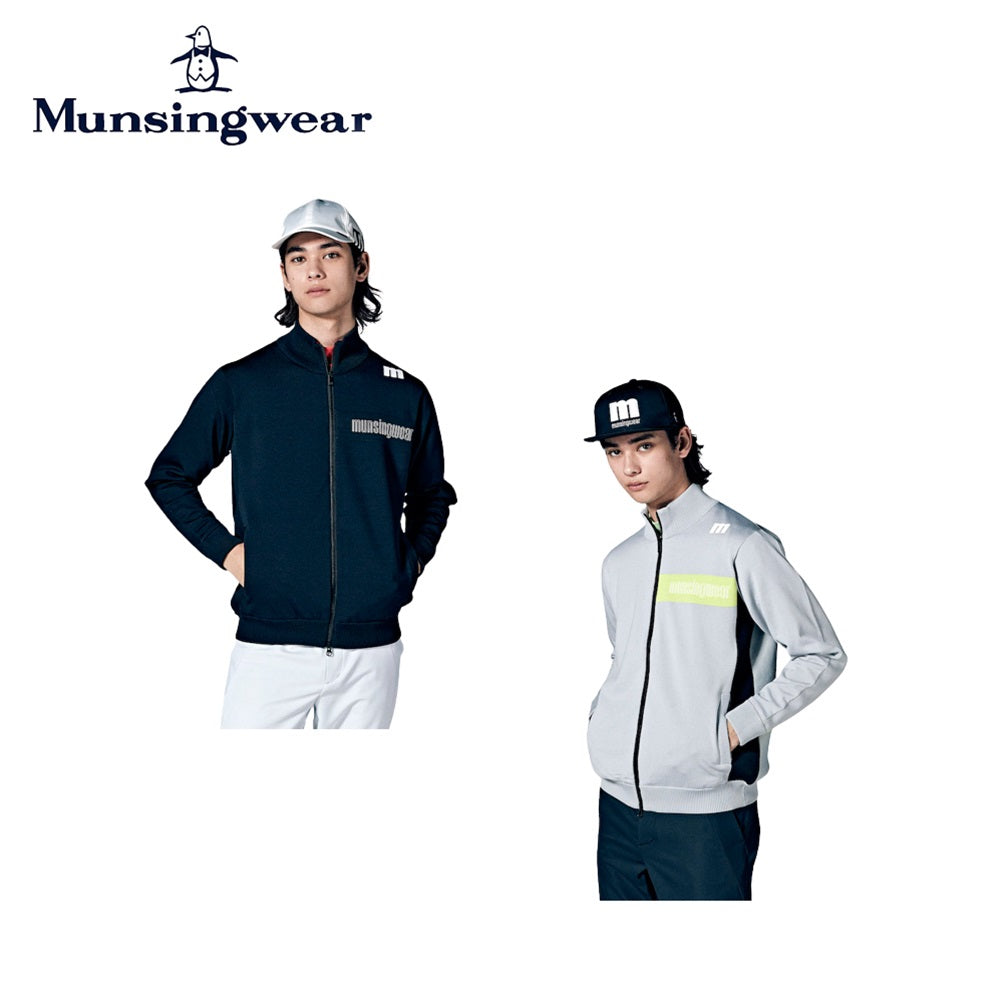 Munsingwear ENVOY 防風袖ネオンサインジャカード前開きセーター 23FW MEMWJL01