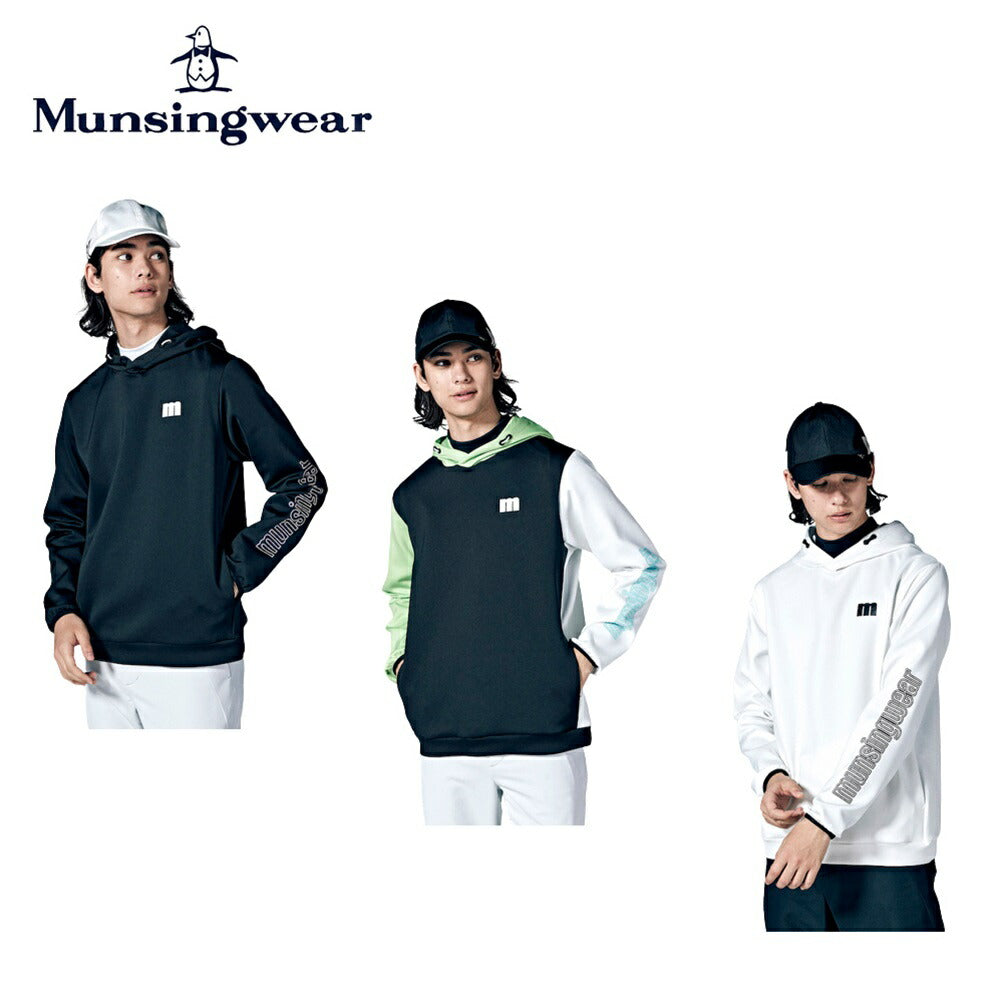 Munsingwear ENVOY ストレッチ 袖ロゴプリントフーディー 23FW MEMWJL51