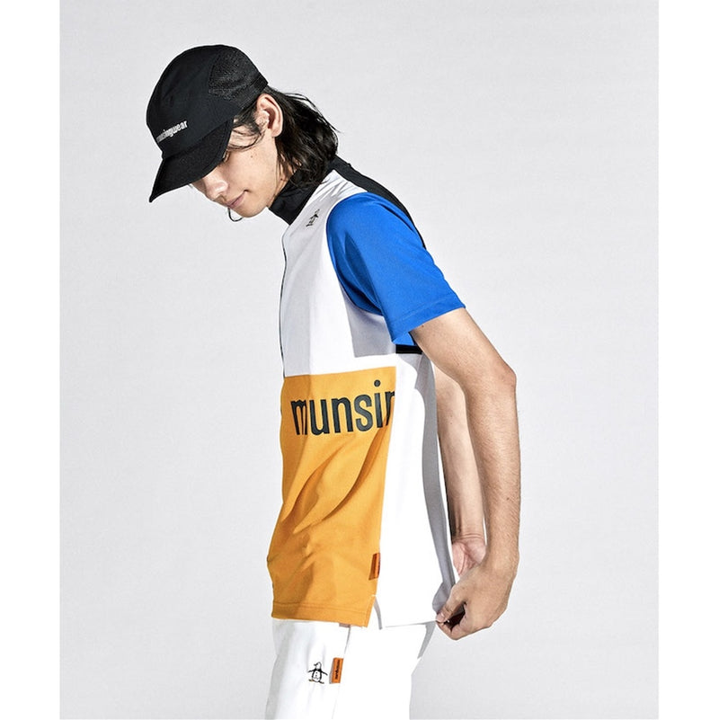 ベストスポーツ Munsingwear（マンシングウェア）製品。Munsingwear ENVOY ストレッチブロッキング半袖シャツ 24SS MEMXJA04