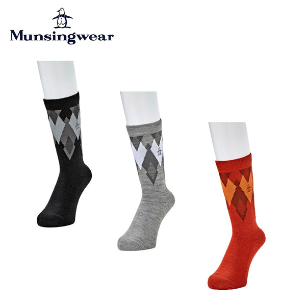 Munsingwear（マンシングウェア） Munsingwear（マンシングウェア）製品。Munsingwear クルー丈 変形アーガイル柄ソックス 23FW MGBWJB06