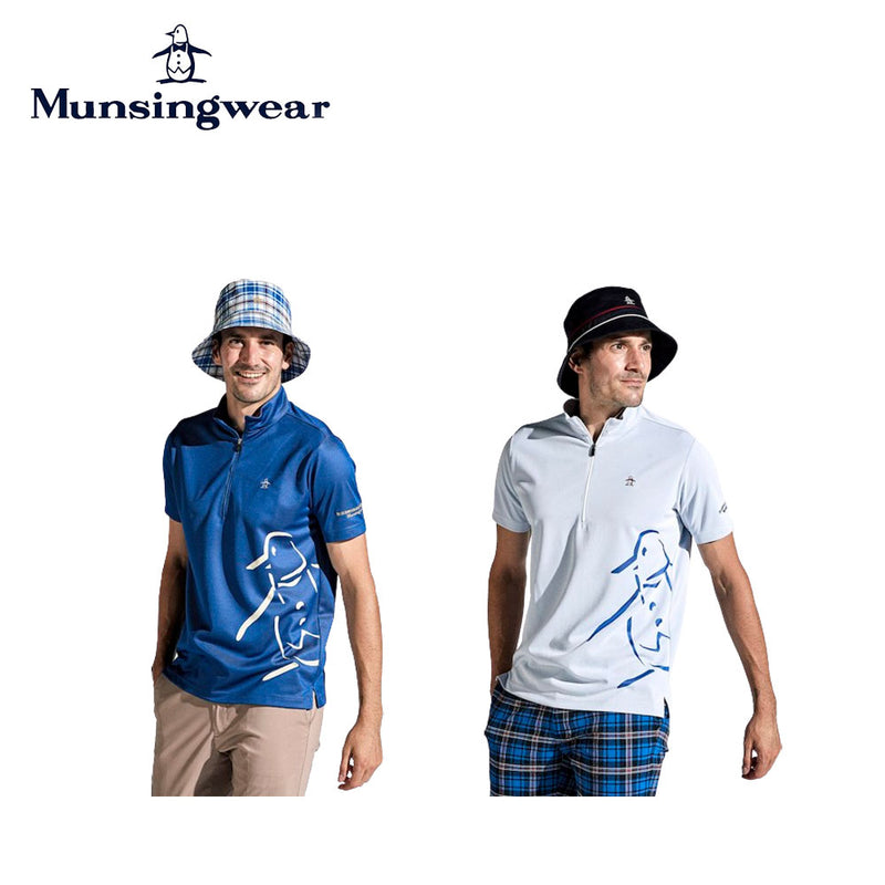 ベストスポーツ Munsingwear（マンシングウェア）製品。Munsingwear SEASON COLLECTION MOTION 3D パネルジャカードハーフジップ半袖シャツ 24SS MGMXJA09