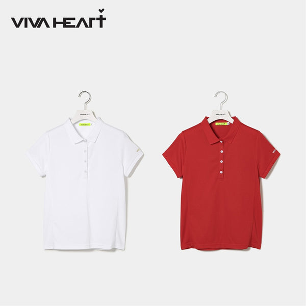 ゴルフ VIVA HEART（ビバハート）製品。VIVA HEART アイレットスカラップ半袖ポロ 24SS 01221442