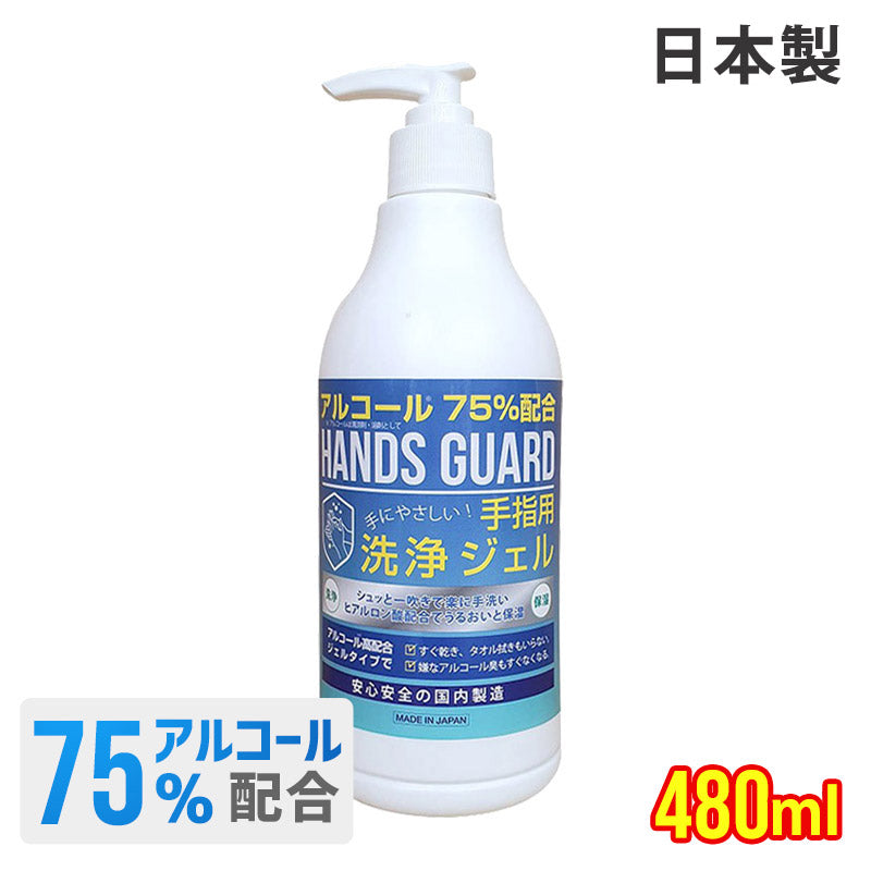 ベストスポーツ HANDS GUARD（ハンズガード）製品。HANDS GUARD ハンドジェル 480ml 日本製 ポンプタイプ