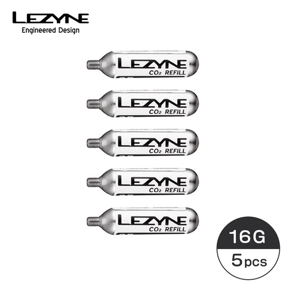 セール品 LEZYNE（レザイン）製品。LEZYNE レザイン 自転車 アクセサリー CO2ボンベ CO2 CARTRIDGE 16G SILVER 5PCS ネジ式 空気入れ 携帯 交換用 CO2カートリッジ インフレーター シルバー ツーリング ロードバイク クロスバイク