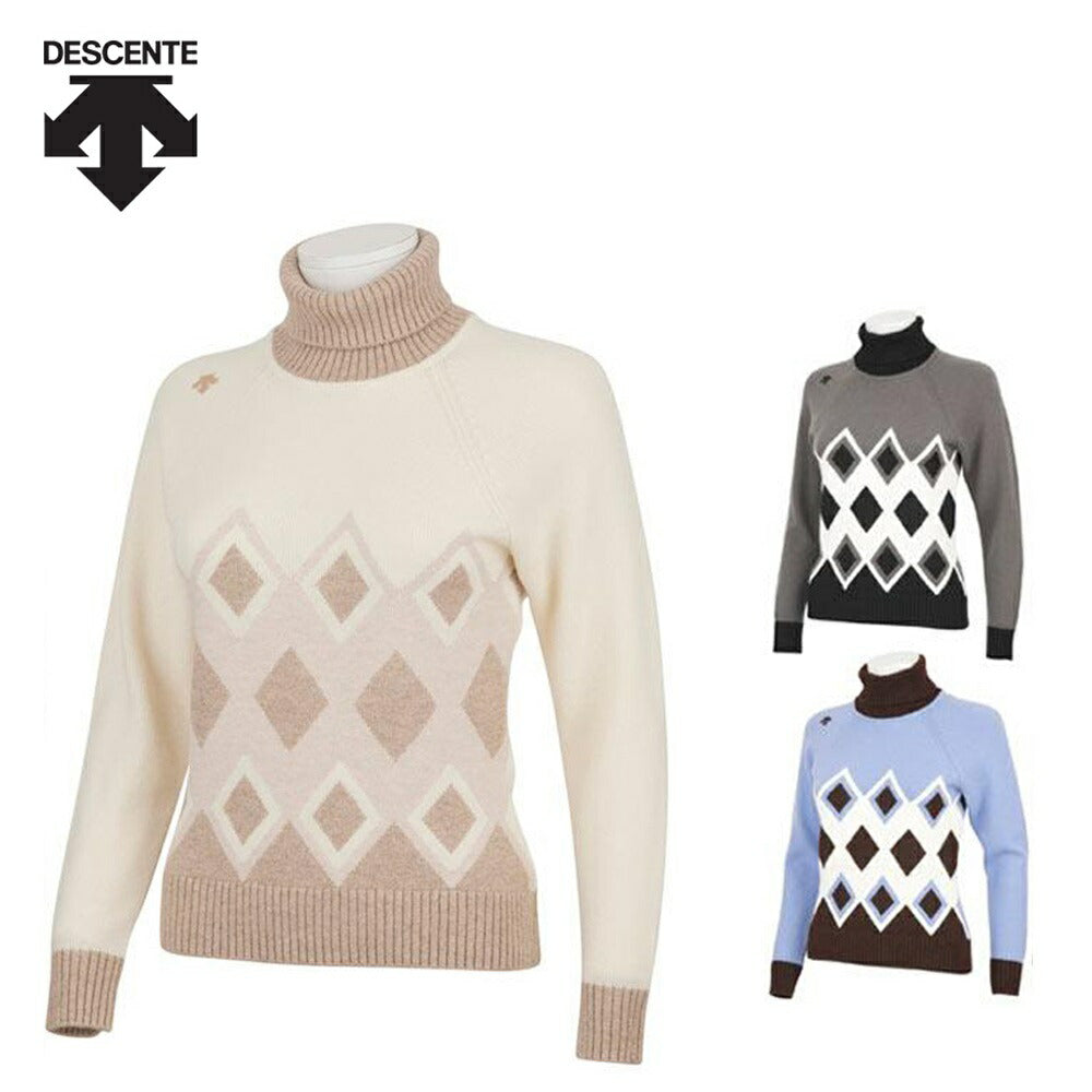 公式 デサントゴルフ タートルネックセーター ウール混 レディース