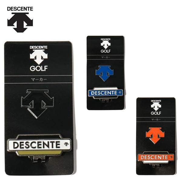 ゴルフ - ラウンド用品 DESCENTE GOLF（デサントゴルフ）製品。DESCENTE デサント メンズ ゴルフ マーカー クリップマーカー DQBVJX50 23SS 春夏 スピリットマーク 差別化アイテム 真鍮 鉄 ブルー オレンジ ホワイト