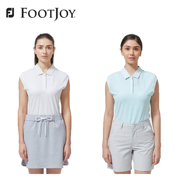 セール品 FOOTJOY（フットジョイ）製品。FOOTJOY ストライプキャップスリーブシャツ 22SS FJW-S22-S11