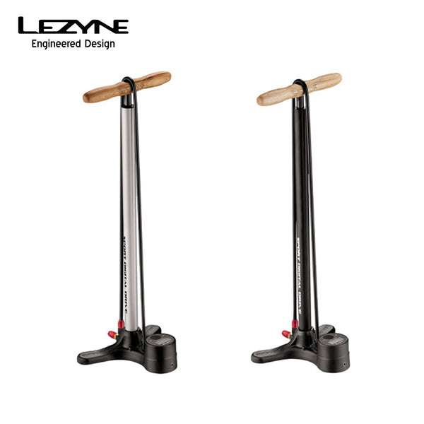 自転車 LEZYNE（レザイン）製品。LEZYNE レザイン 自転車 メンテナンス 空気入れ SPORT DIGITAL DRIVE フロアポンプ スチール製 木製ハンドル 仏式 米式 対応 57-4210260001 57-4210260002
