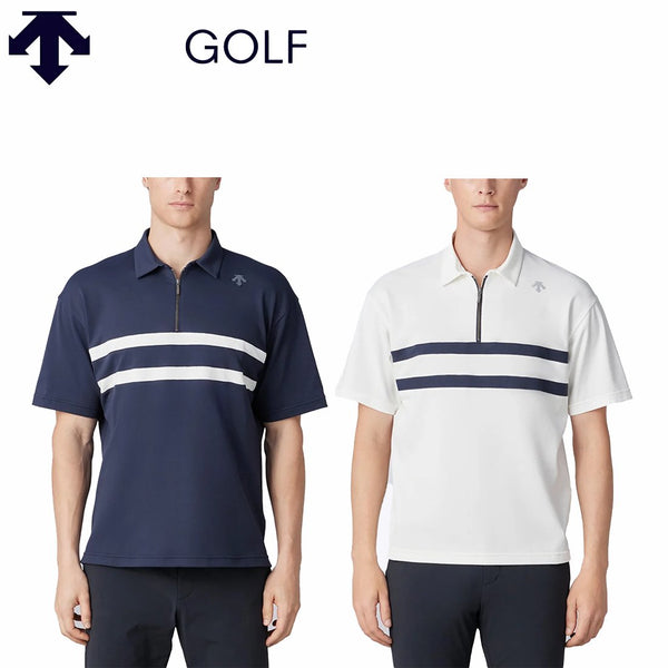 ゴルフ - ウェア DESCENTE GOLF ハーフジップ鹿の子半袖シャツ 25SS DG5SHS23M