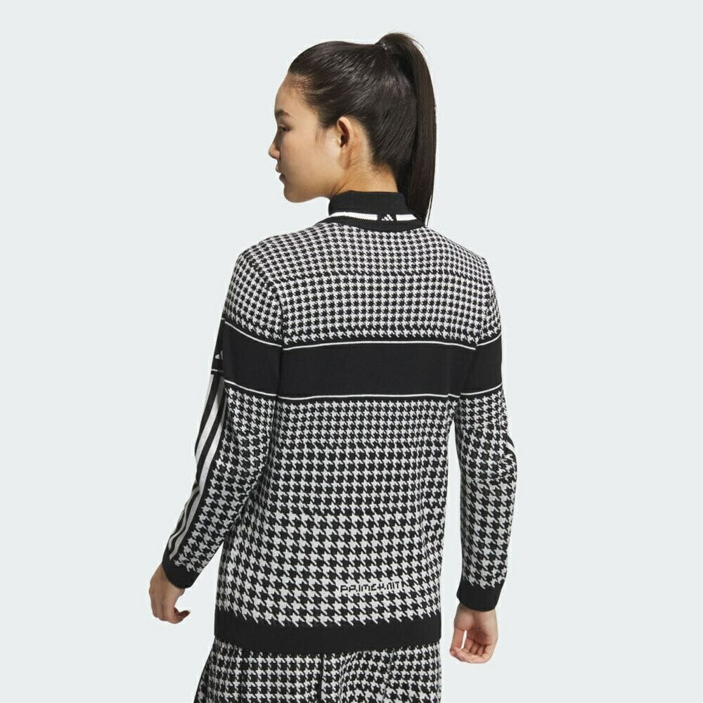 adidas PRIMEKNIT ハウンドトゥース モックネック セーター 24FW JSC04