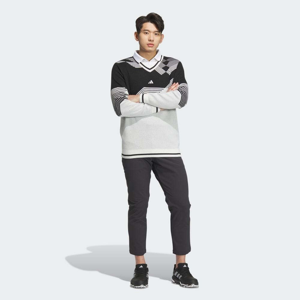 adidas アーカイブグラフィック Vネック長袖セーター 24FW JSC13