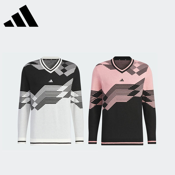 割引対象商品（3,000円以上） adidas（アディダスメイド）製品。adidas アーカイブグラフィック Vネック長袖セーター 24FW JSC13