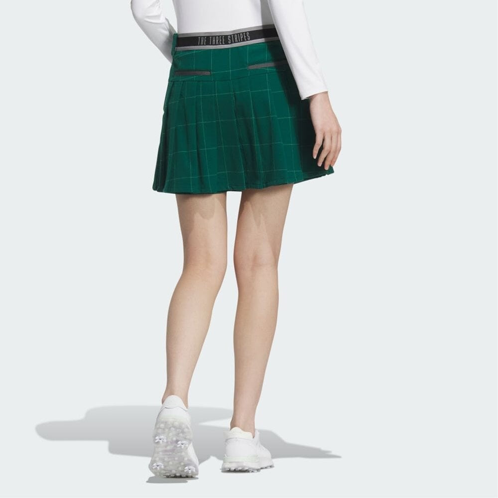 adidas テクスチャード チェック プリーツスカート ライク