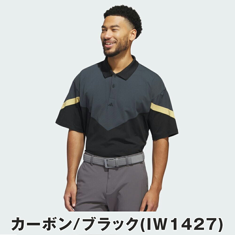 adidas ツイストニット オーバーサイズ カラーブロック 半袖ポロ