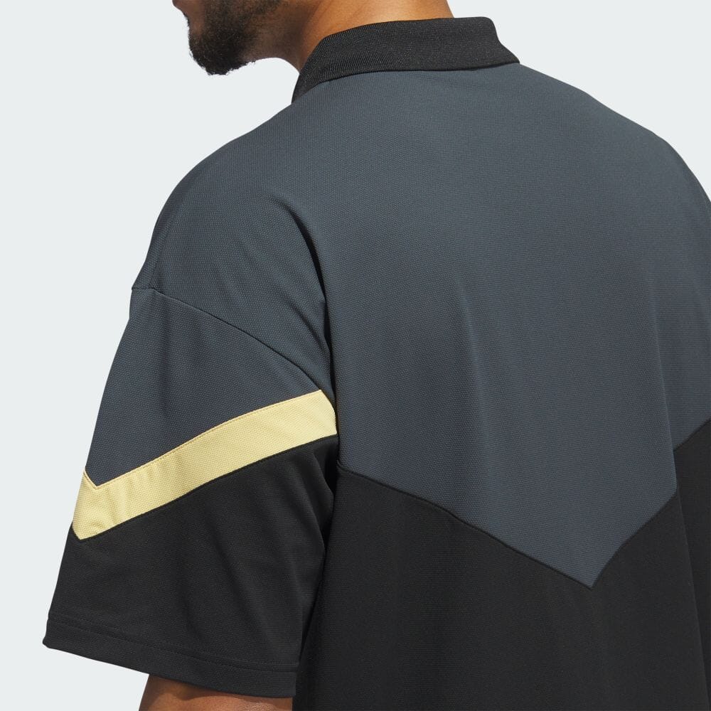adidas ツイストニット オーバーサイズ カラーブロック 半袖ポロ