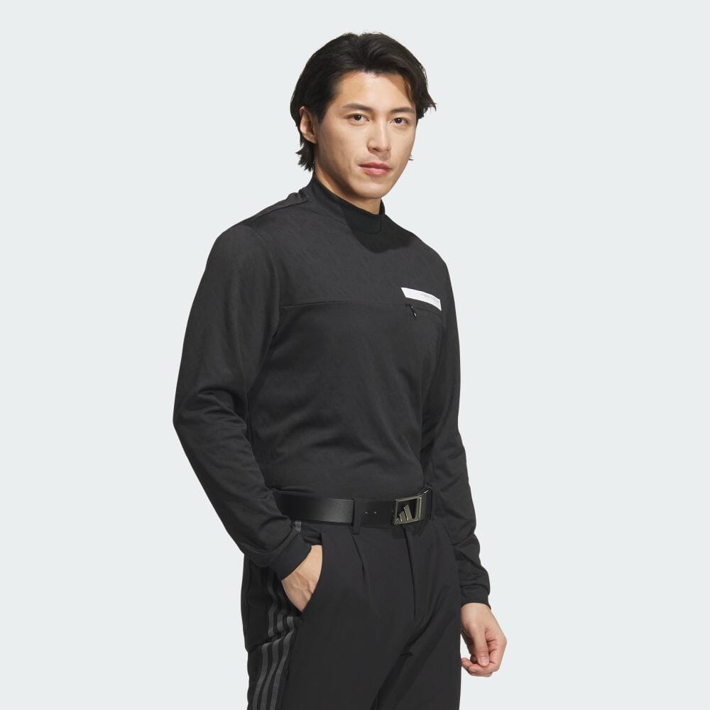 adidas ジャカード UVケア付き モックネック 長袖シャツ 24FW