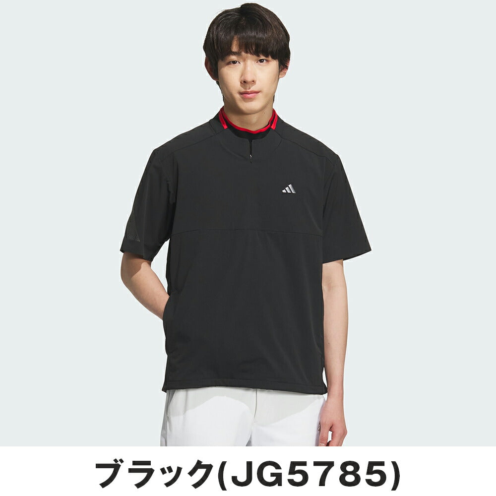 adidas アディゼロ 撥水 ハーフジップ 半袖ウィンドウ 25SS KTN24