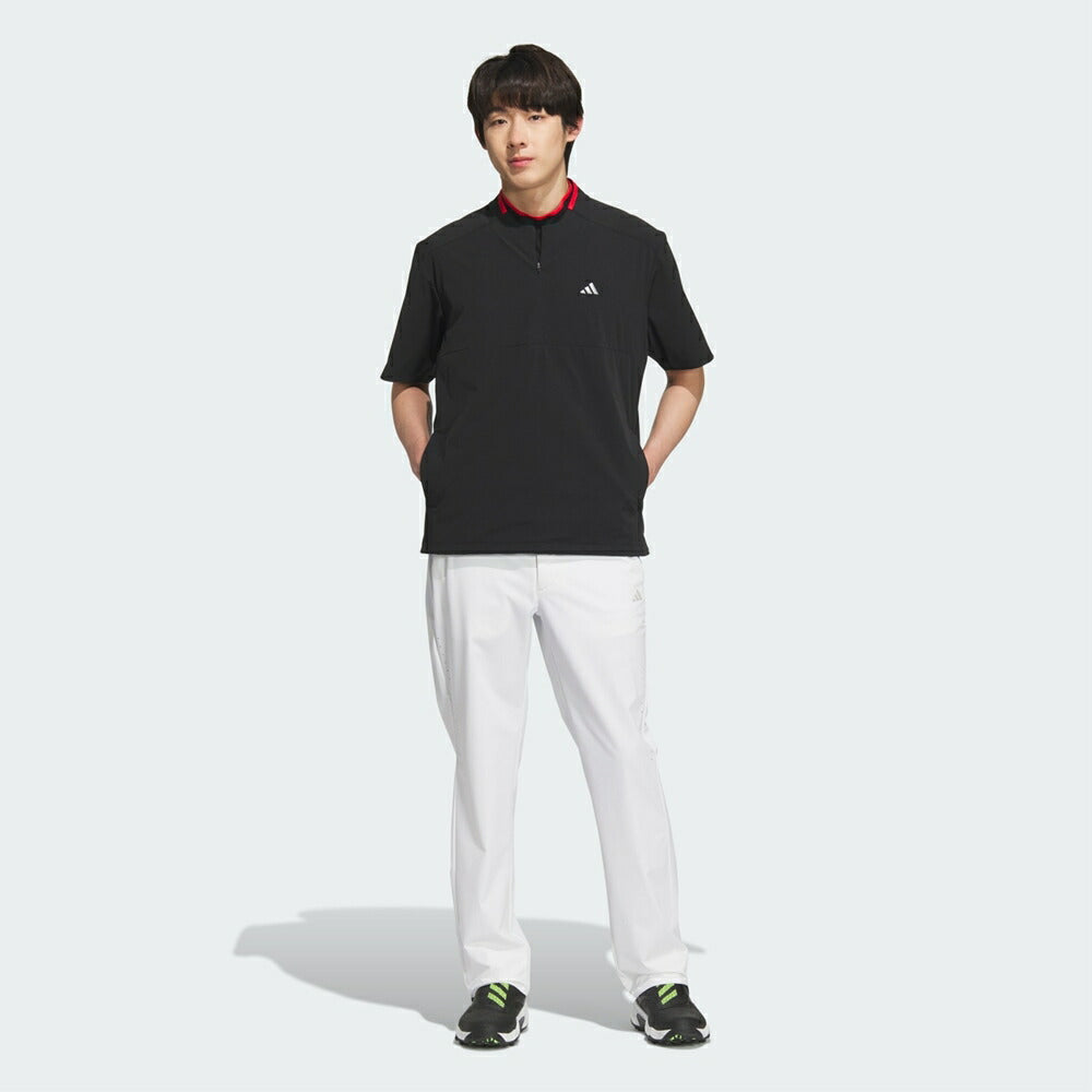 新品アディダス  ハーフジップ半袖ウィンド　パンツ セットアップ adidas アディゼロ 撥水 ハーフジップ 半袖ウィンドウ 25SS KTN24