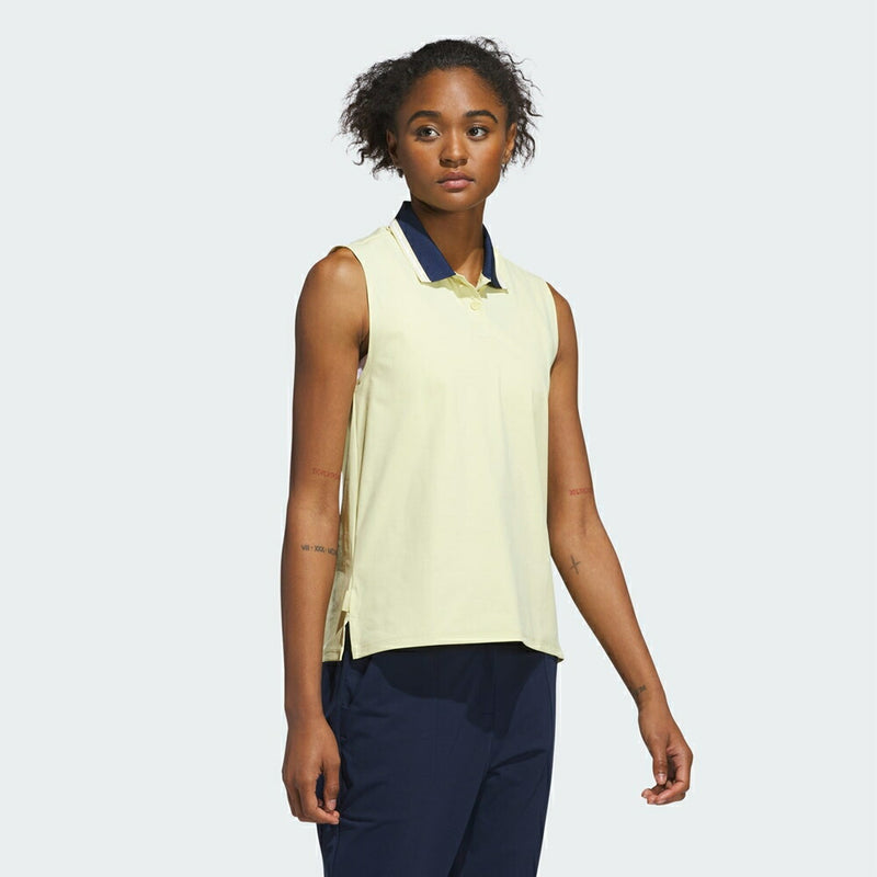 ベストスポーツ adidas（アディダス）製品。adidas ビヨンド ザ コース ルーズ ツイストニット ツーボタン ノースリーブポロ 25SS KWI00