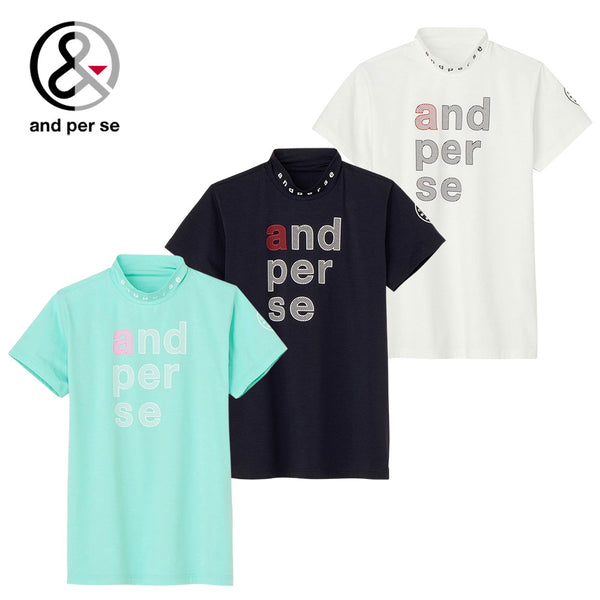 ゴルフ用品 2025年春夏 and per se（アンパスィ）製品。and per se リファインドライ 半袖モックネックシャツ(レディース) 25SS AFS9505V5