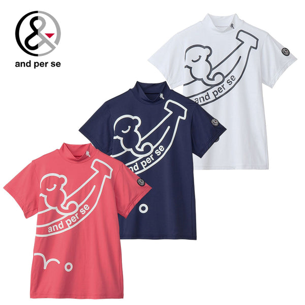ゴルフ用品 2025年春夏 and per se（アンパスィ）製品。and per se ショットスムーザー半袖モックネックシャツ(レディース) 25SS AFS9535V4