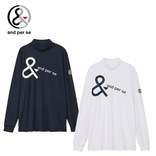 ゴルフ - ウェア and per se（アンパスィ）製品。and per se マシュマロジャージー長袖モックネックシャツ(メンズ) 25FW AMF9225W2