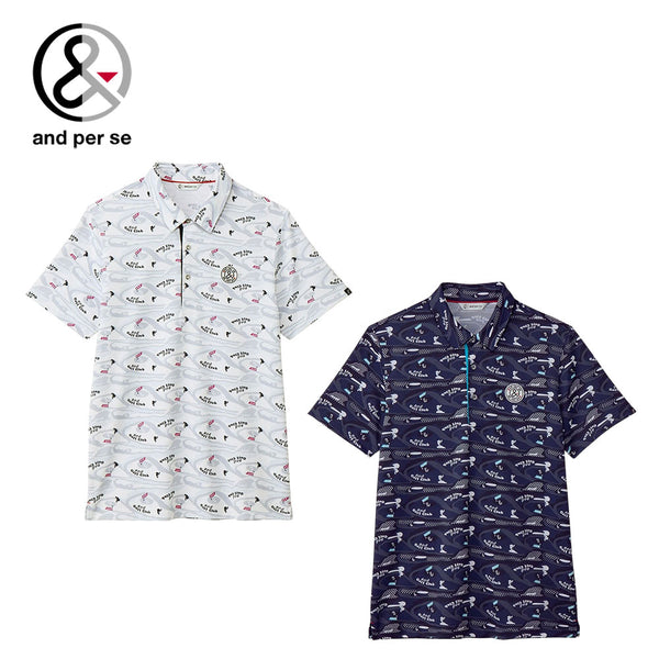 ゴルフ - ウェア - メンズ and per se（アンパスィ）製品。and per se スイングドライディンプル半袖シャツ(メンズ) 25SS AMS9625X2