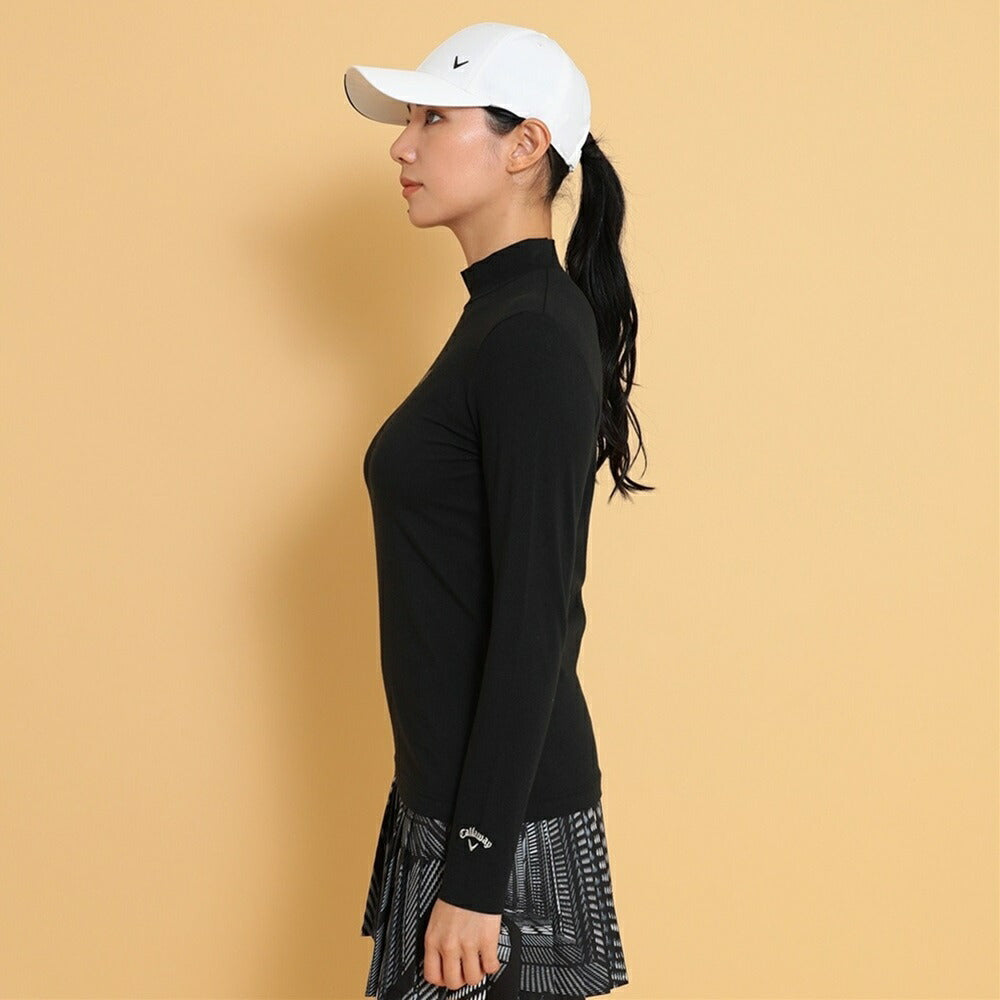 Callaway メタリックロゴ長袖モックネックシャツ 24FW C24233200
