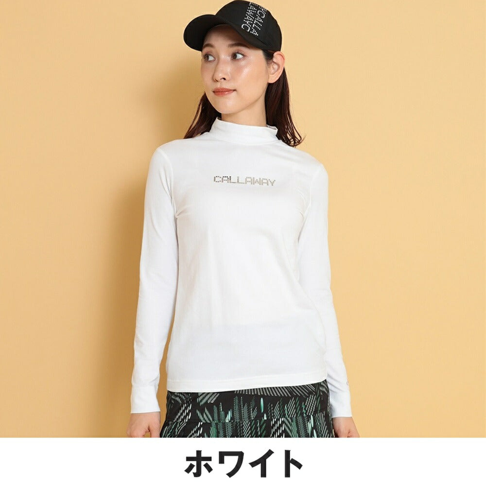 Callaway メタリックロゴ長袖モックネックシャツ 24FW C24233200