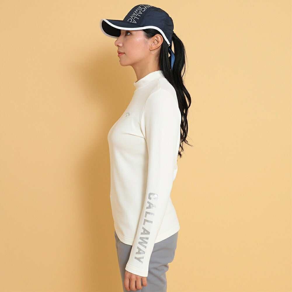 Callaway メタリックロゴ長袖モックネックシャツ 24FW C24233204