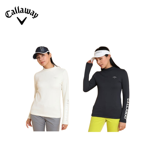 割引対象商品（3,000円以上） Callaway（キャロウェイ）製品。Callaway メタリックロゴ長袖モックネックシャツ 24FW C24233204