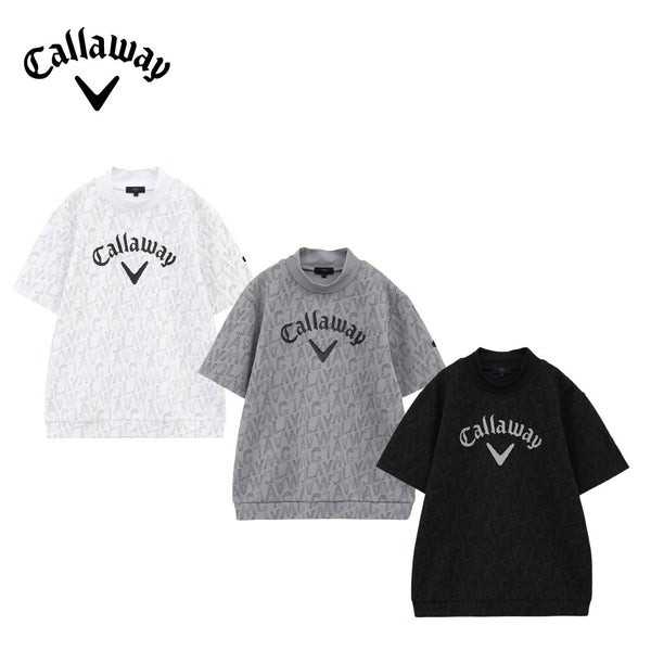 割引対象商品（3,000円以上） Callaway（キャロウェイ）製品。Callaway ロゴプリントハーフゲージ半袖スウェット 24FW C24217103