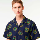 ベストスポーツ LACOSTE（ラコステ）製品。LACOSTE ウルトラドライオープンネック総柄シャツ 24SS CH7568-99