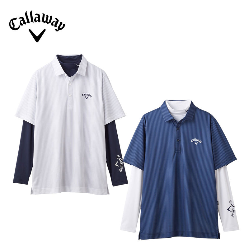 ベストスポーツ Callaway（キャロウェイ）製品。Callaway ストライププリントカノコセットシャツ 25SS C25134126