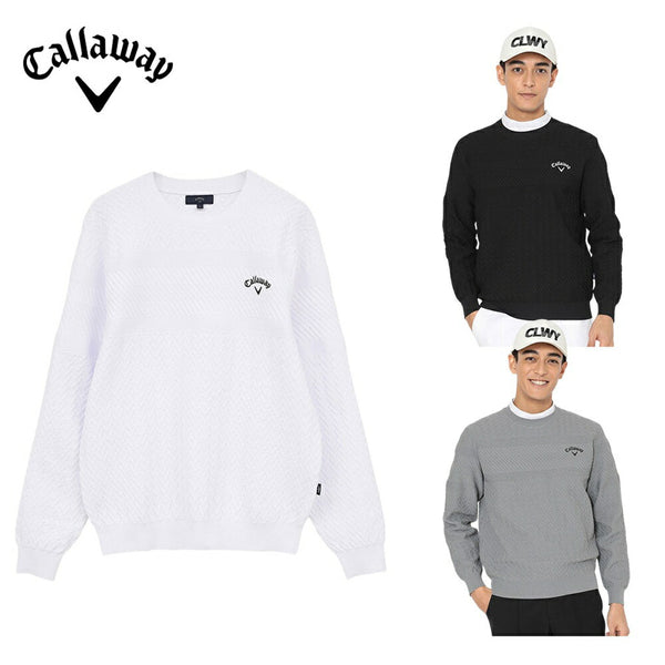 ゴルフ - ウェア - メンズ Callaway（キャロウェイ）製品。Callaway ガーター編みクルーネックニット 25FW C25218100