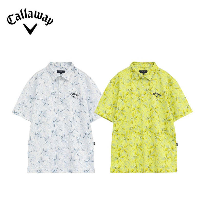Callaway かざあなメッシュフラワープリントシャツ 25SS