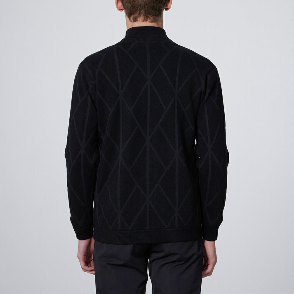 DESCENTE フルジップジャカードセーター ブラック DESCENTE フルジップジャカードセーター ブラック