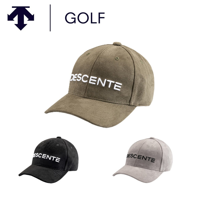 ベストスポーツ DESCENTE GOLF（デサントゴルフ）製品。DESCENTE GOLF ヌバック調ロゴ刺繍キャップ 23FW DGBWJC07