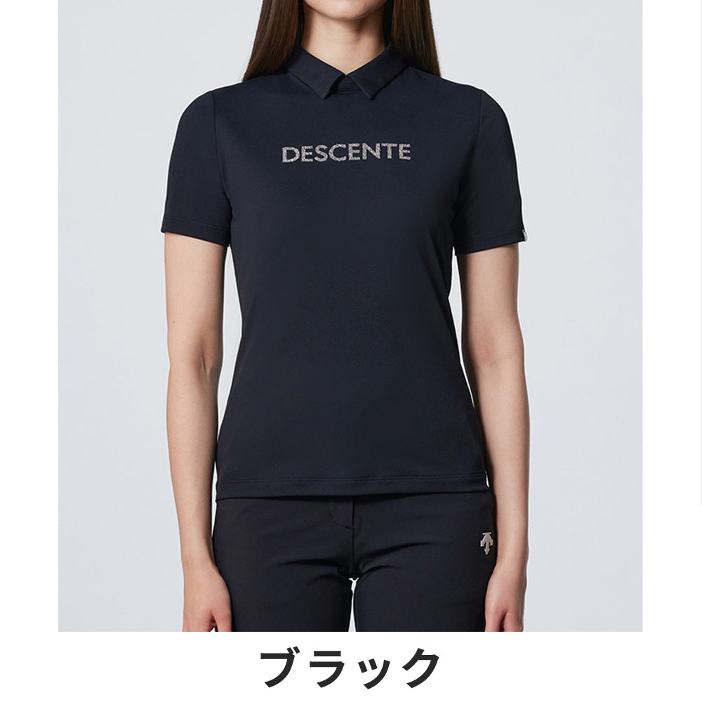 DESCENTE GOLF CRYSTAL COLLECTION 鹿の子半袖シャツ 24SS