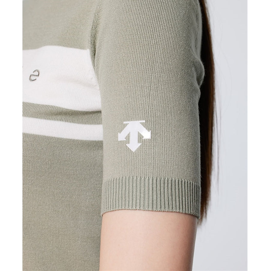 DESCENTE GOLF モックネックニット半袖シャツ 24SS DGWXJA10