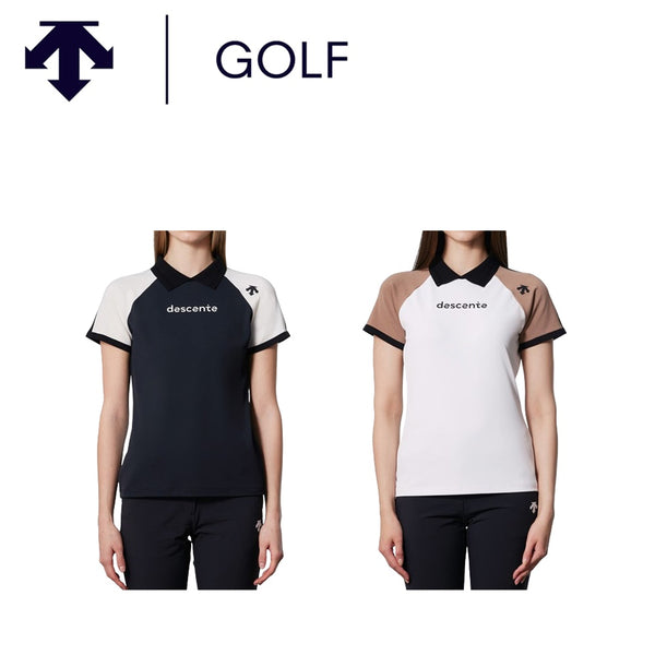 ゴルフ - ウェア - ウィメンズ DESCENTE GOLF（デサントゴルフ）製品。DESCENTE GOLF ハイブリッド半袖シャツ 24SS DGWXJA12