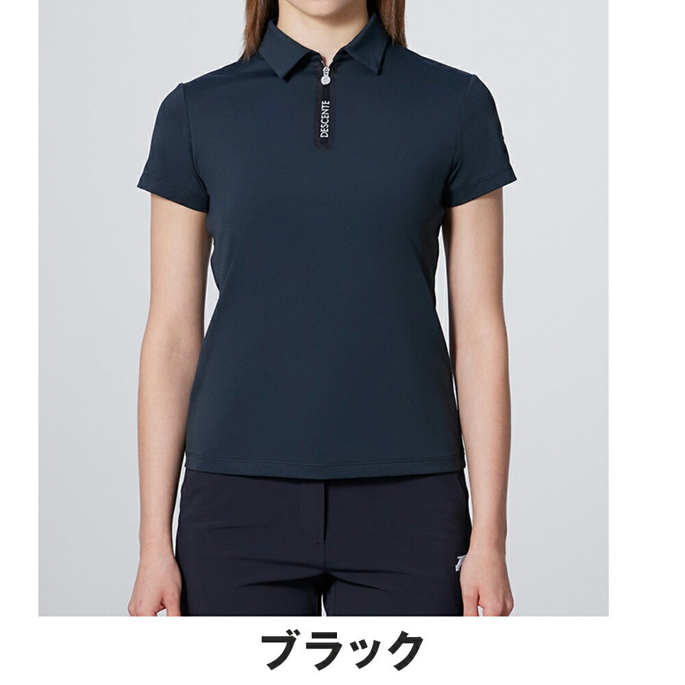 DESCENTE GOLF ハーフジップベアスムース半袖シャツ 24FW